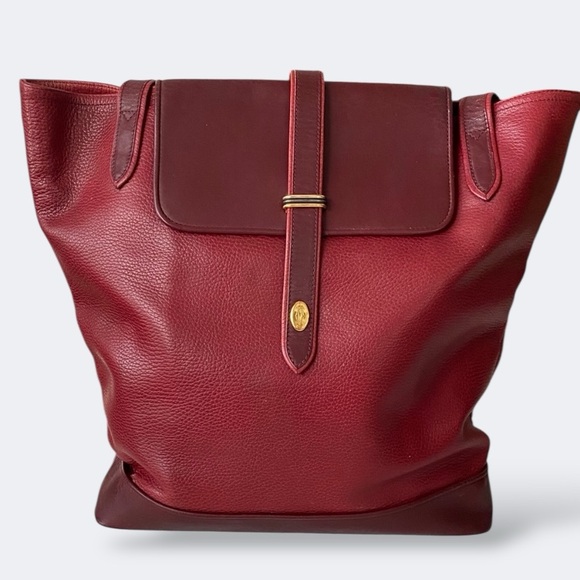 Cartier Handbags - Cartier Burgundy Red Leather Tote - Authentic Vintage Luxury